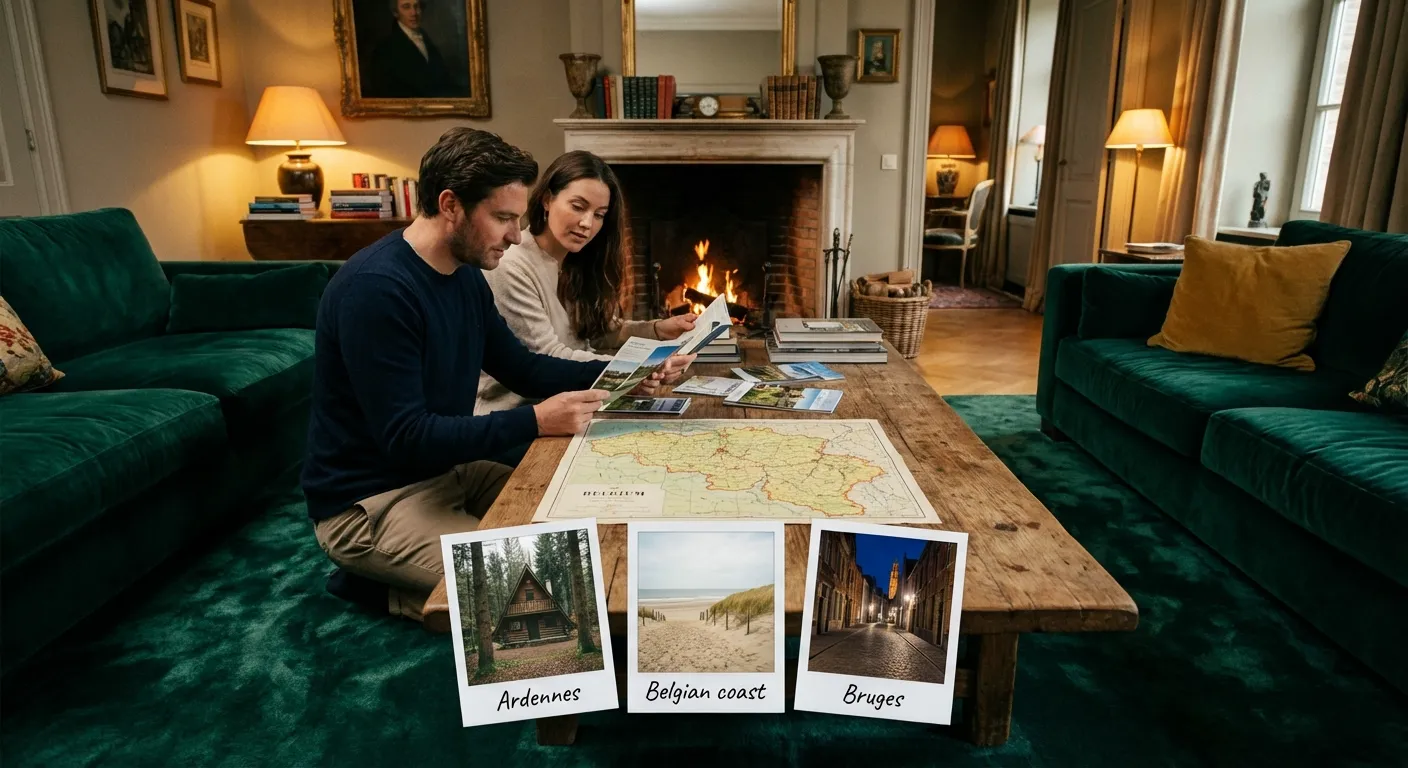 Comparatif des ambiances pour un week-end romantique en Belgique : Ardennes, Côte ou Ville.